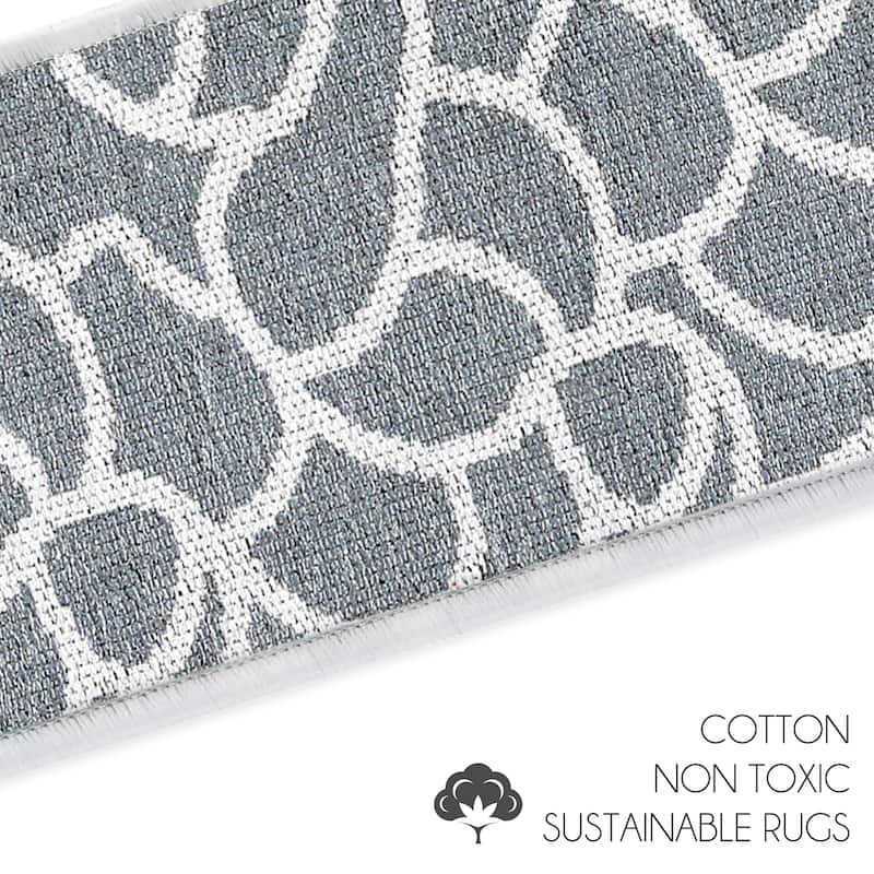 SussexHome Stone Design 9" X 28" Stair Treads - 70% Cotton Anti-Slip Carpet Strips for Indoor Stairs-with Double Adhesive Tape