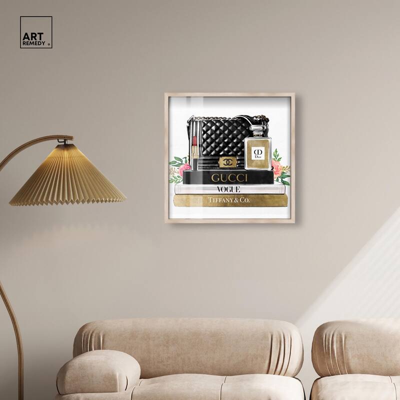 Luxury Paris Handbag and Books Shadowbox by Art Remedy