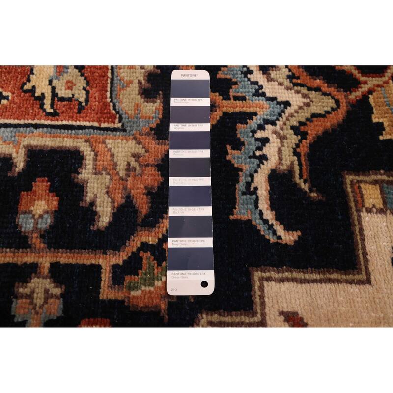 ECARPETGALLERY Hand-knotted Jules Sultane Dark Navy Wool Rug - 8'11 x 11'11