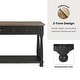 preview thumbnail 3 of 8, Furniture of America Lucan Modern Farmhouse Weathered Black and Brown Wood 3-Drawer Sofa Table with Open Shelf