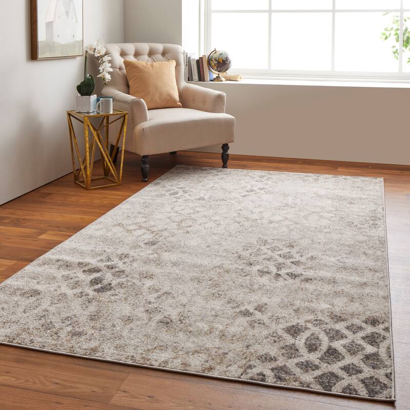 Wyllah Contrasting Distressed Area Rug