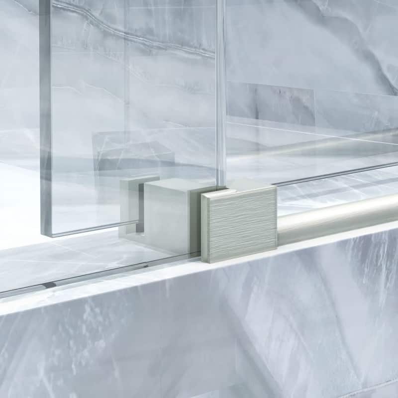 Seawin 60 - 64 in. W x 77 in. H Cosmo Frameless Shower Door 3/8 inch (10 mm) Thick Clear Tempered Glass with NanoShield Coating
