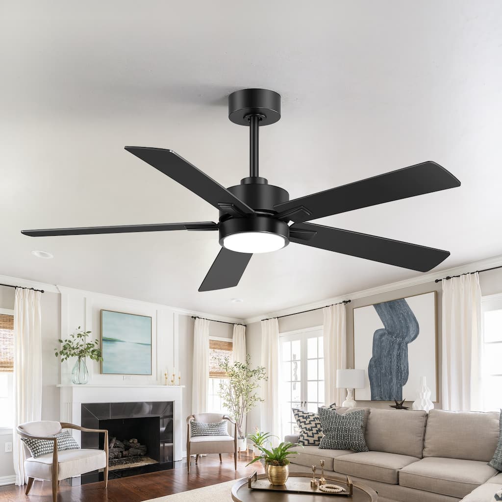 52" Integrated Ceiling Fan with LED Light and Remote(5-Blade)