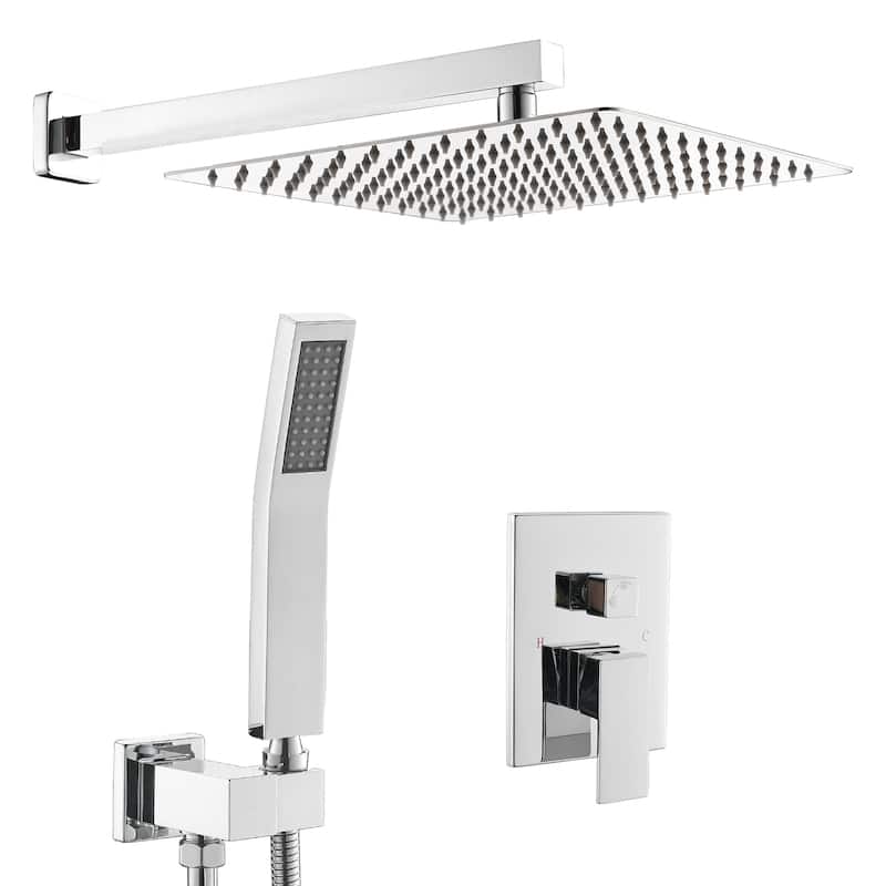 Complete Shower System with Rainfall Shower Head and Handheld Shower