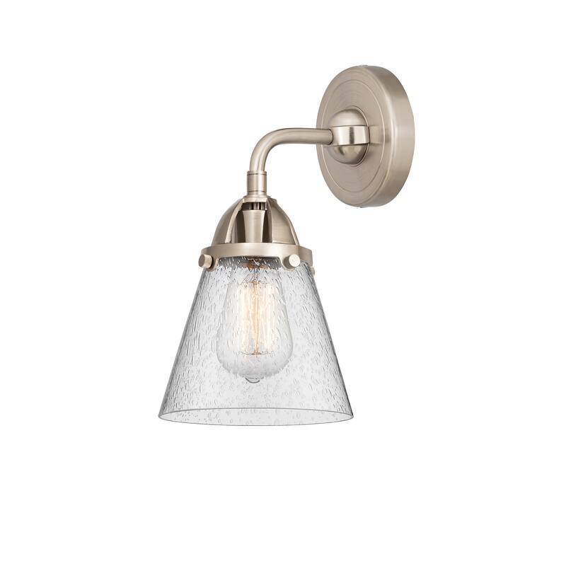 Innovations Lighting Nouveau 2 Cone - 1 Light 6" Sconce - Seedy/Brushed Satin Nickel