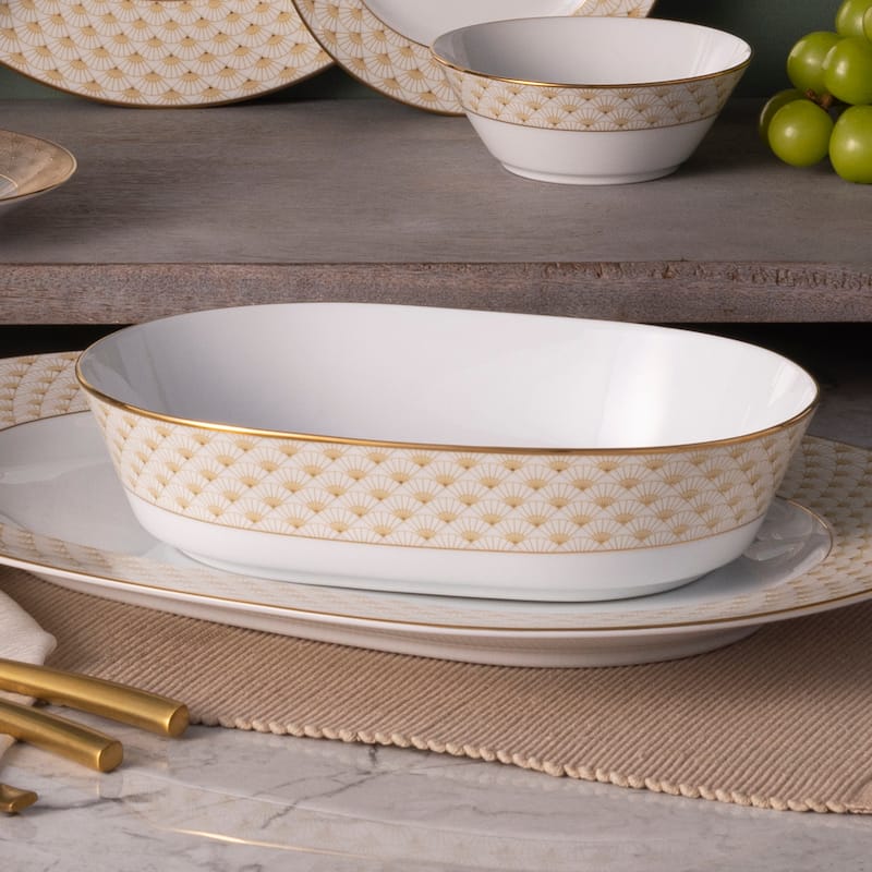 Trocadero Gold Oval Vegetable Bowl, 9.75", 46 oz.