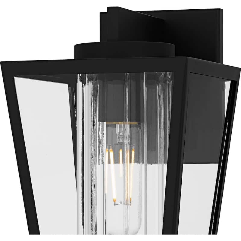 Matte Black Outdoor Wall Lantern from the Jett Collection