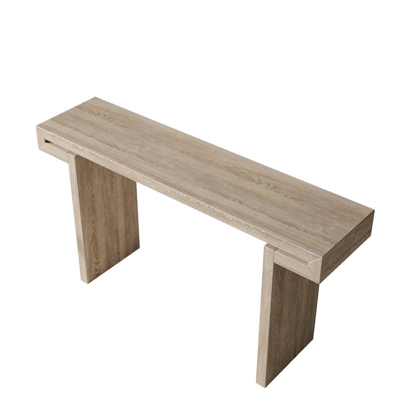 60" Rustic Farmhouse Console Table, Solid Wood Entryway Sofa Side Table for Living Room, Hallway