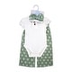 preview thumbnail 2 of 3, Toddler Girls 3 Piece Breezy Daisy Bodysuit, Pants and Headband Set, Green