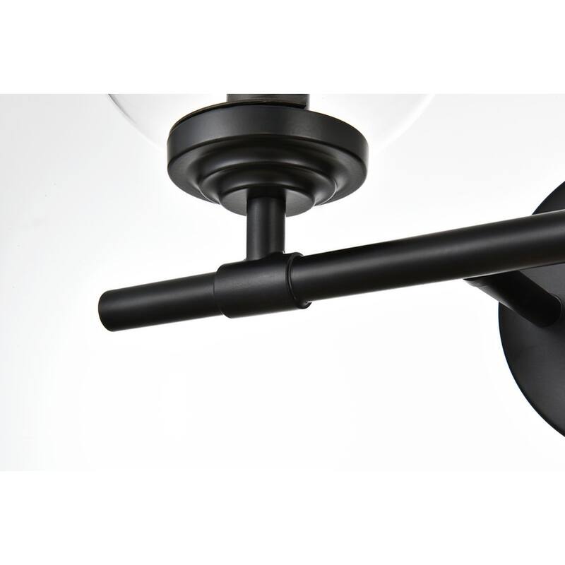 Inzo 1 Light Black and Clear Bath Sconce