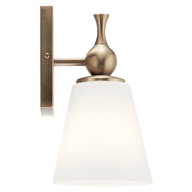 Kichler Lighting Cosabella 6 in. 1-Light Champagne Bronze Wall Sconce with Satin Etched Cased Opal Glass