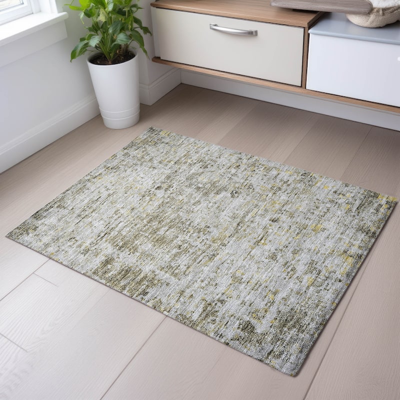 Premium Washable Super Soft Abstract Pixels Mayfield Rug - Taupe - 1'8" x 2'6"