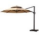 preview thumbnail 9 of 30, VredHom 11.5 Ft Round Cantilever Patio Umbrella with Cross Base Tan