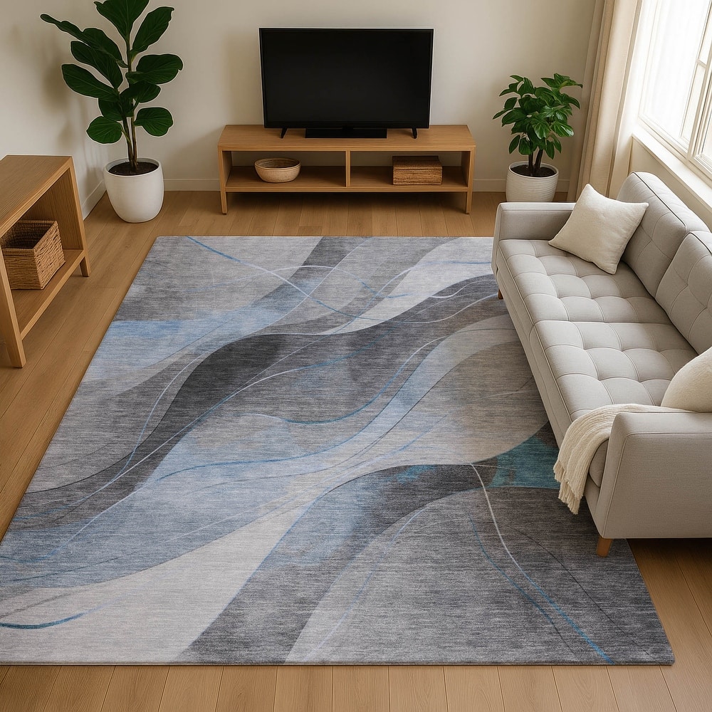 Premium Washable Super Soft Modern Waves Mayfield Rug