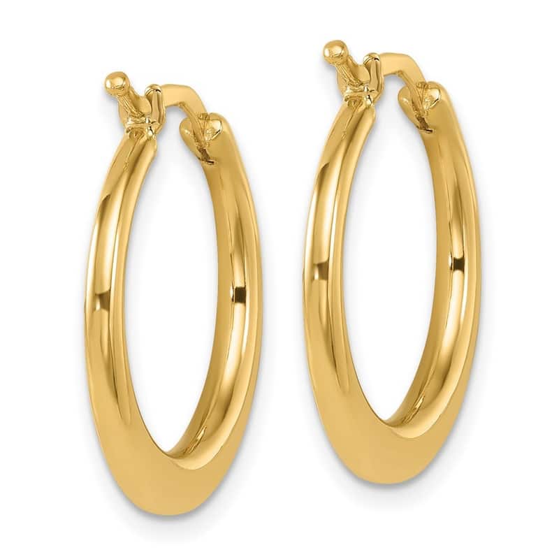 Curata 14k Yellow Gold Polished Tapered Hoop Earrings - 21.5x20.8mm