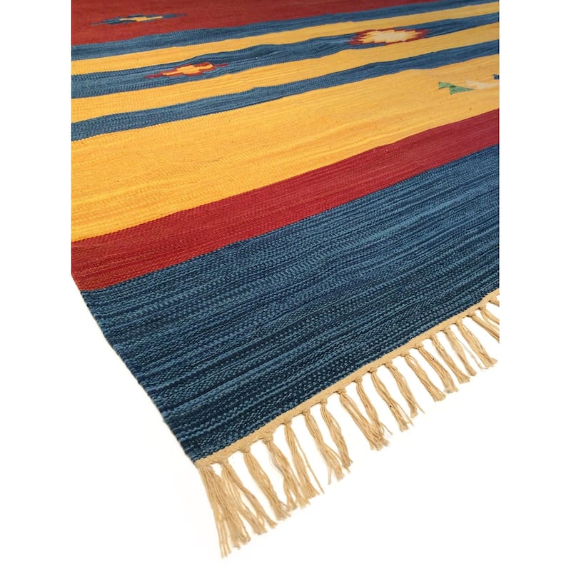 Pasargad Home Anatolian Kilim Hand-Woven Cotton Area Rug