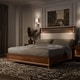 preview thumbnail 14 of 12, Furniture of America Forma Mid-Century Modern Walnut Boucle Platform Bed with LED Reading Light