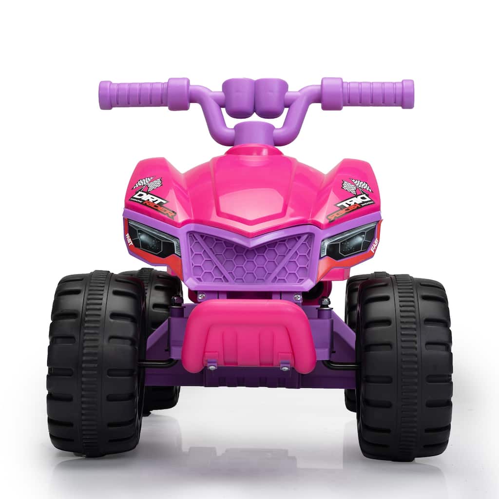 Kids Ride-on ATV, 6V Battery Powered Electric Quad Car with Music, LED Lights and Spray Device, 4 Wheeled Ride-on Toy