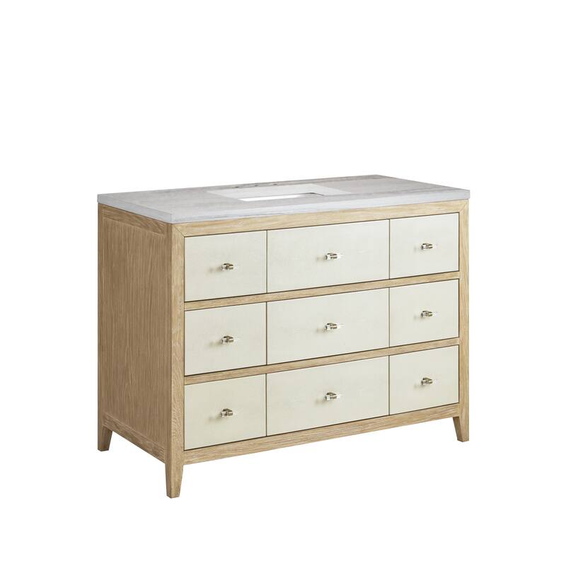 James Martin Vanities Celeste 48" Single Vanity, Sunwashed Oak with Embossed Shagreen