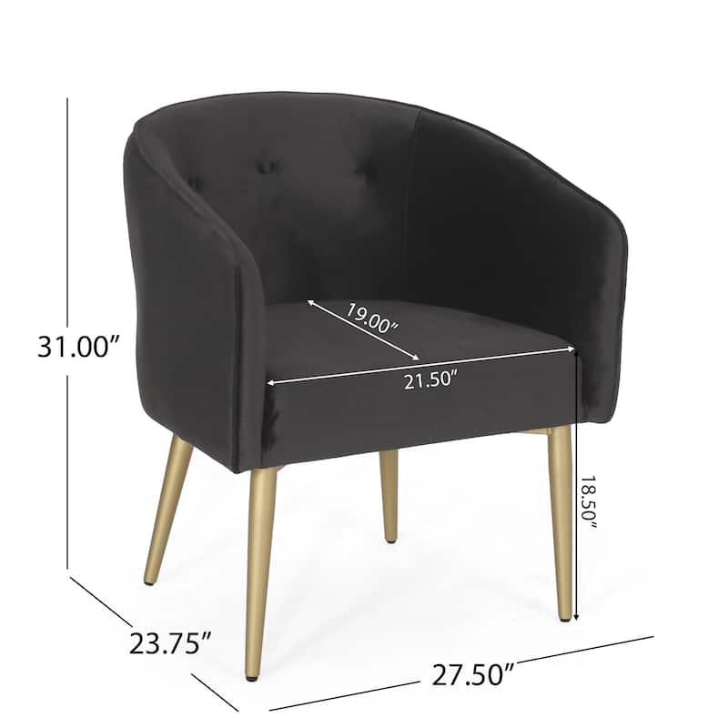 Deshler Modern Glam Tufted Velvet Dining Chair by Christopher Knight Home - 27.50" L x 23.75" W x 31.00" H