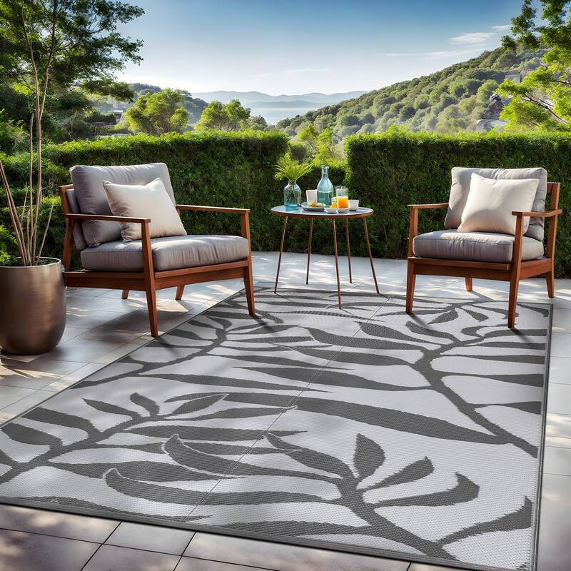 Beverly Rug Reversible Mats Plastic Outdoor Rug for Camping, Patio, Backyard, RV, Picnic, Deck