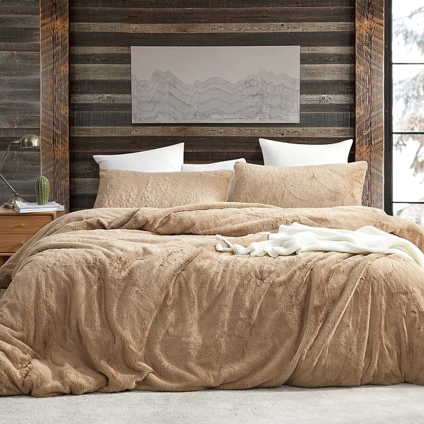 slide 2 of 3, Man Crush - Coma Inducer® Oversized Duvet Cover Set - Teddy Bear Brown Teddy Bear Brown - Oversized King