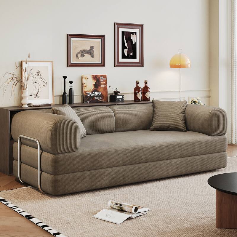 Compression Sofa,Convertible Floor Sofa Bed-with Pillow Back Support Armrest,Comfy Futon Couch Sleeper Bed