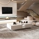 preview thumbnail 8 of 18, Storage Masterpiece Contemporary White Coffee Table Colorful LED Edge - 55.1"W