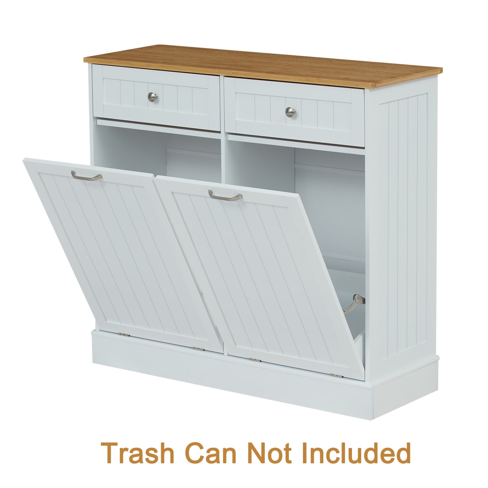 Kinbor Tilt Out Trash Cabinet Wooden Kitchen Trash Bin Can
