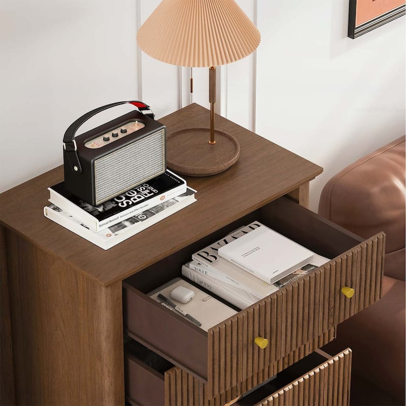 Fluted 5 Drawer Dresser Cabinet