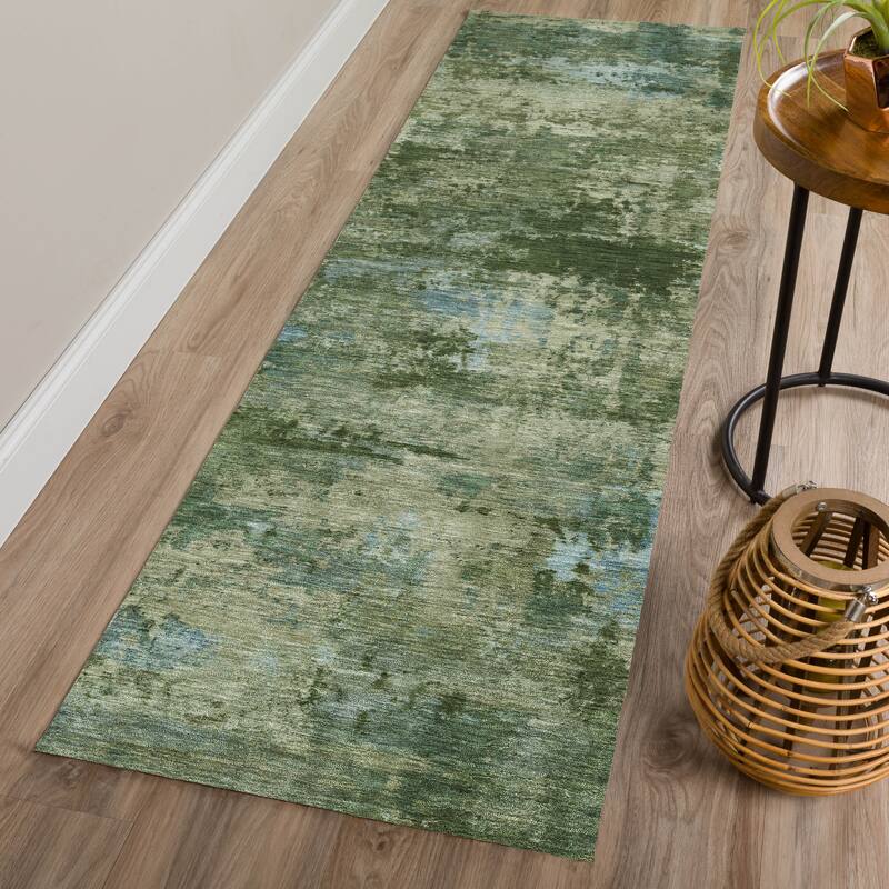 Machine Washable Indoor/ Outdoor Modern Solid Chantille Rug