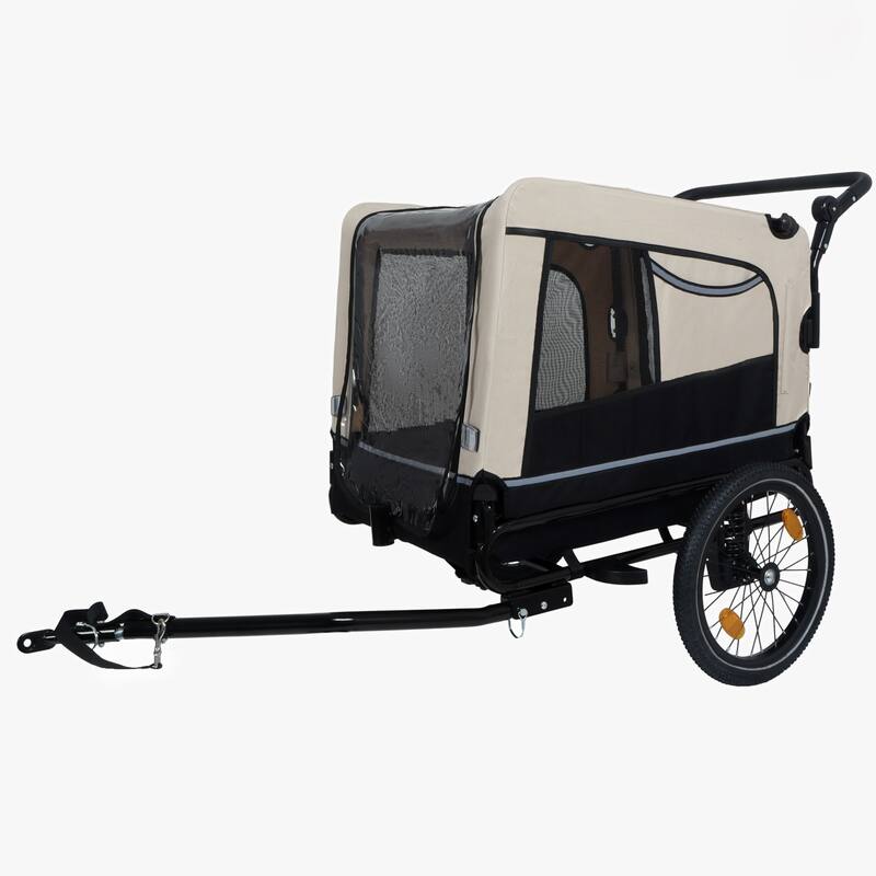 2-In-1 Bike Trailer & Push Cart For Pets-All-Terrain Wheels,Quick Release Wheel,Internal Leash,Holds Pets Up To 88 Lbs