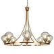 preview thumbnail 11 of 14, Celesn Modern Gold 8-Light 39.3 in. Wheel Chandelier Glass Lights for Dining Living Room - D 39.3" x H 31.8"