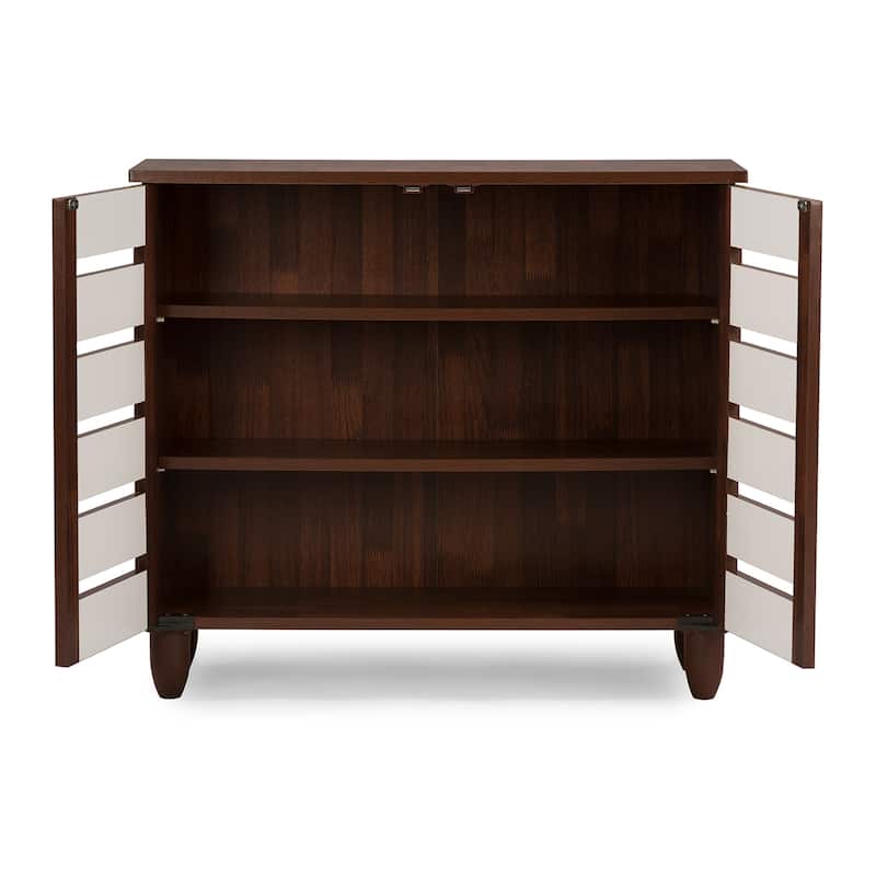 Porch & Den Harold Martin Brown/ White 2-door Shoe Cabinet