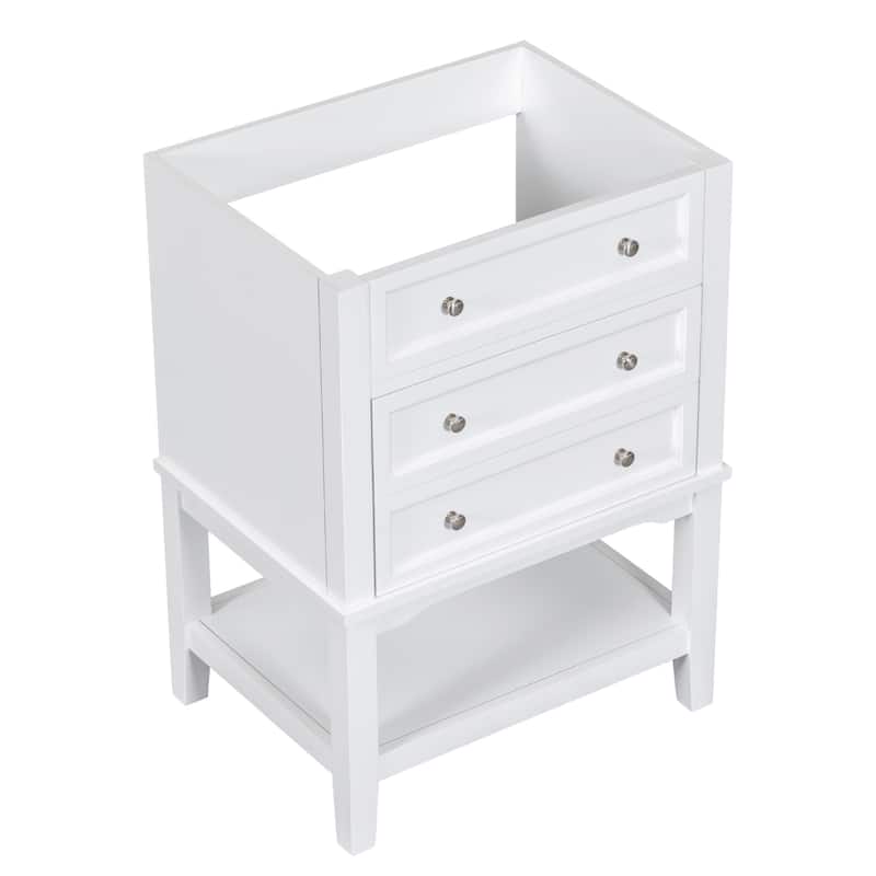 (Base Only) 24" Bathroom Vanity Without Sink, Cabinet with Drawer and Open Shelf