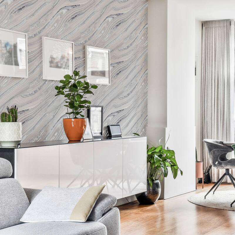 Arthouse Nellie Silver Stone Wallpaper