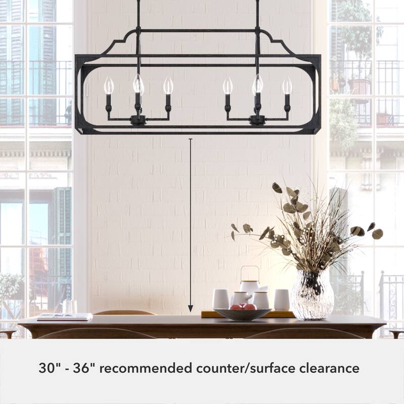 Hunter Highland Hill 8-Light Linear Chandelier - Dining Room Table - Farmhouse, Rustic