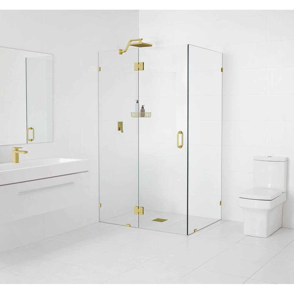 Glass Warehouse 78" x 48" x 30" Frameless 90 Degree Shower Enclosure - Glass Hinge