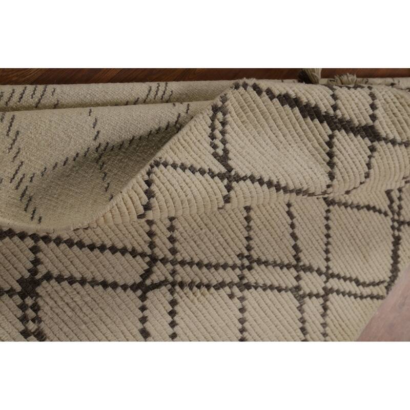 Trellis Moroccan Oriental Area Rug Handmade Wool Carpet - 5'2" x 8'1"