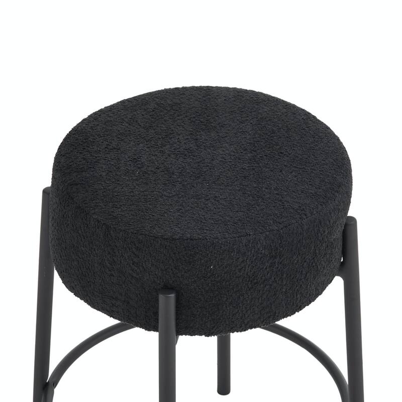 Set of 2 Contemporary Round Bar Stools - 24" Height, Ideal for Kitchens, Coffee Shops, and Bars