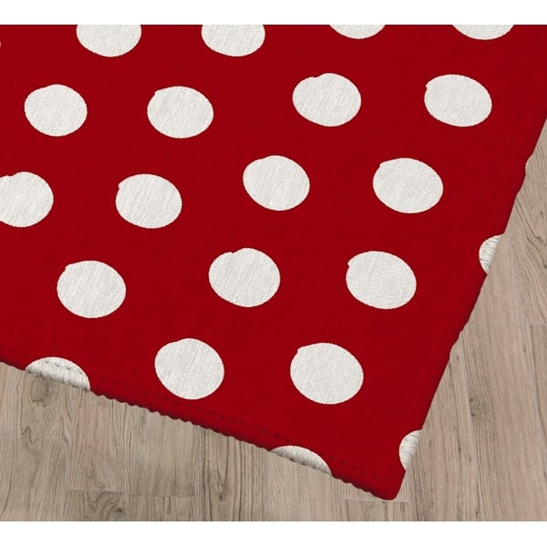 Big Polka Dots Red Kitchen Mat By Kavka Designs On Sale Overstock 30585774
