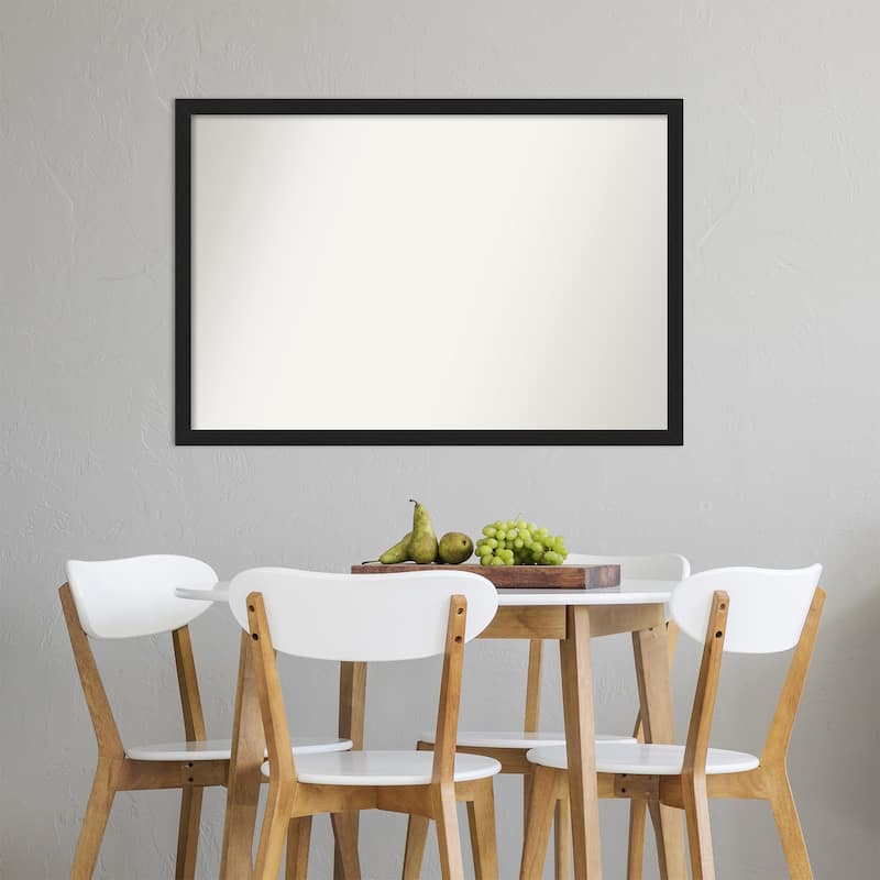 Non-Beveled Wall Mirror - Grace Brushed Metallic Black Narrow Frame