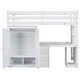 preview thumbnail 16 of 15, Wood Twin Size Loft Bed with Desk & Wardrobe, Space-Saving High Loft Bed Frame with Storage Drawers for Kids Teens Adults, White