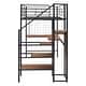 preview thumbnail 9 of 10, Twin Size Metal Loft Bed with Desk and Metal Grid, Stylish Metal Frame Bed with Lateral Storage Ladder and Wardrobe