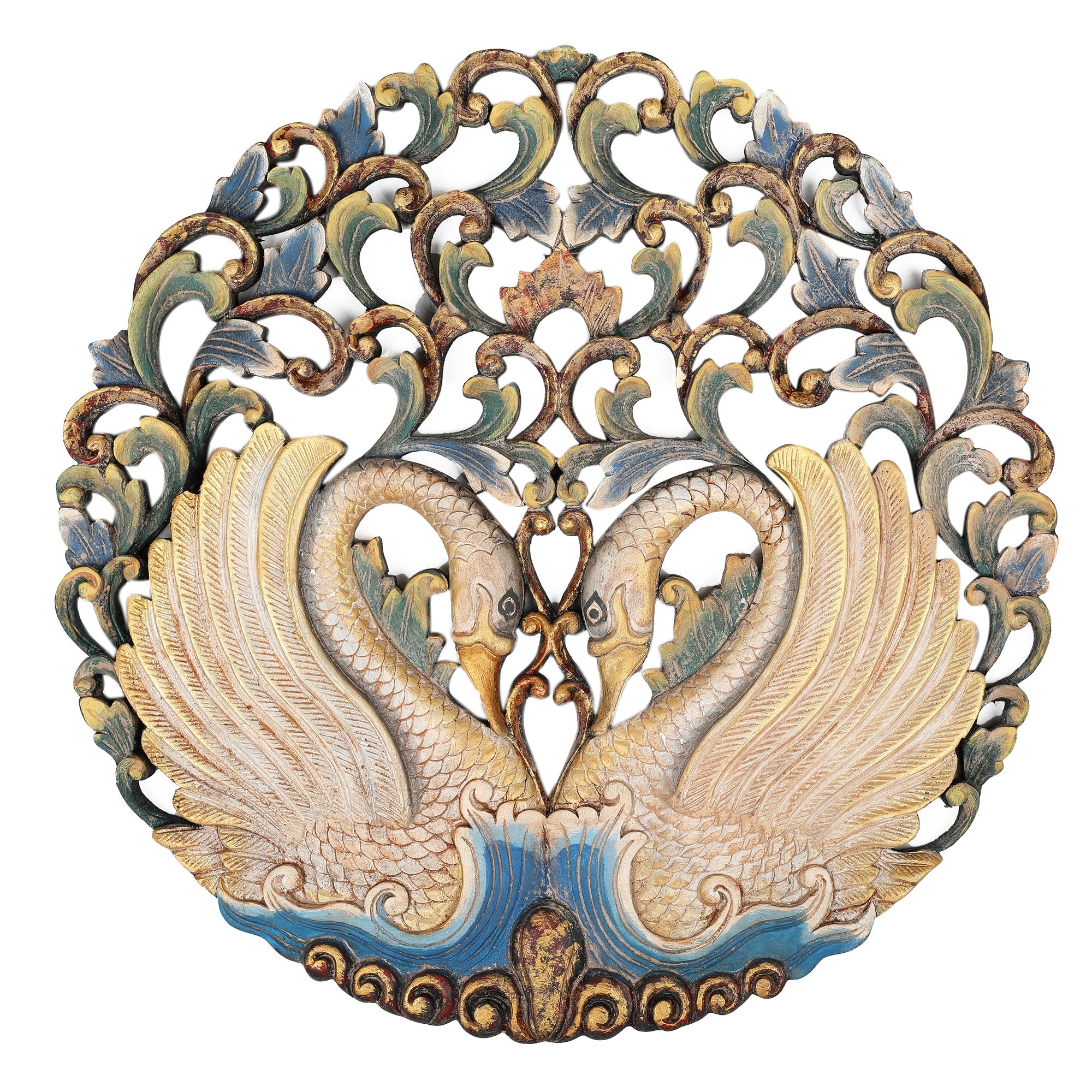 Novica Handmade Swan Glory Wood Relief Panel