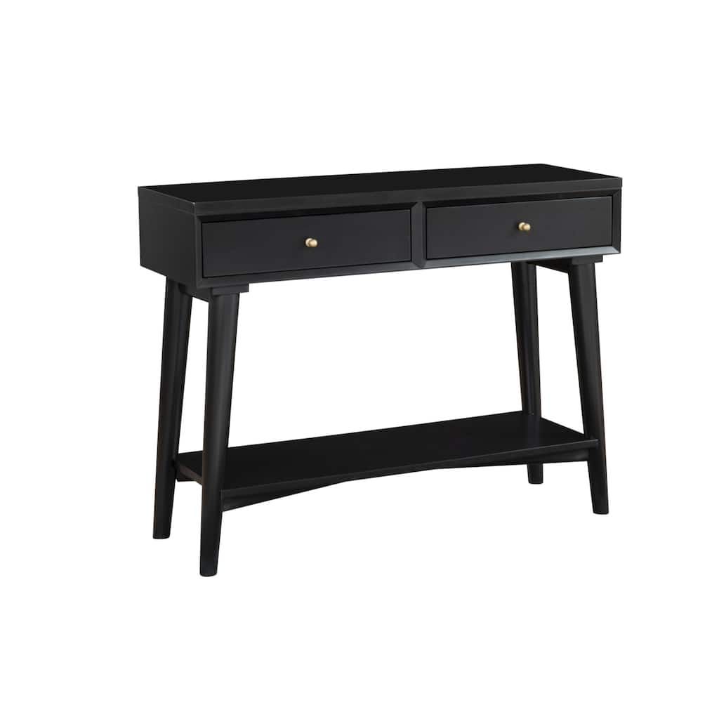 Solid Wood Console Table with Drawers and Floor Shelf - 42” L x 14” W x 33” H