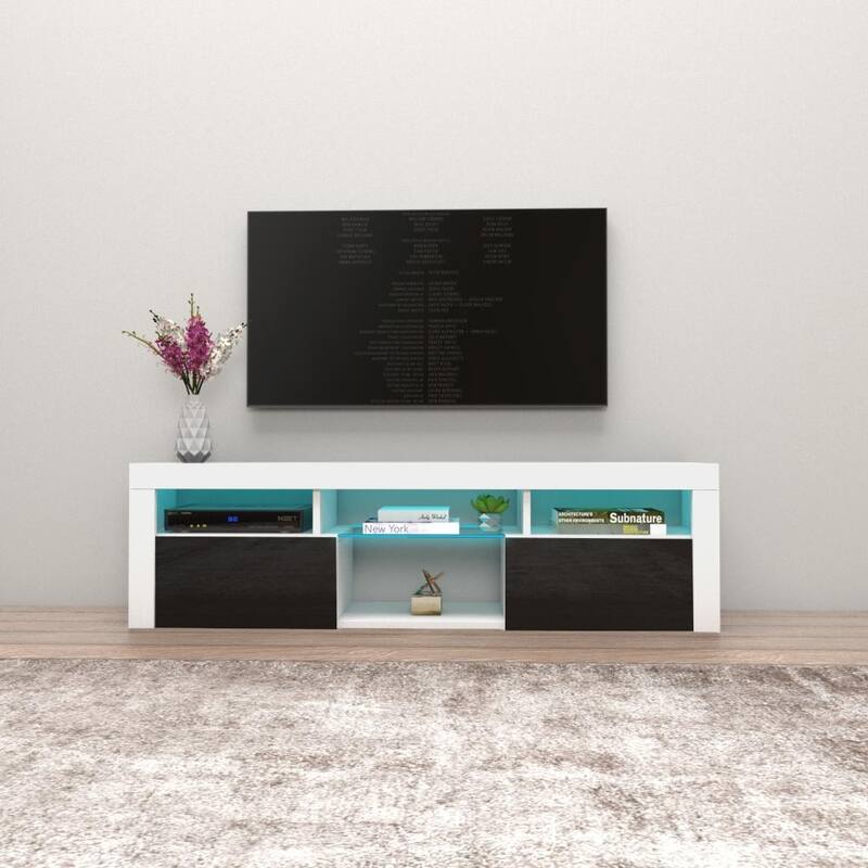 Bari 160 Wall Mounted Floating 63" TV Stand with 16 Color LEDs