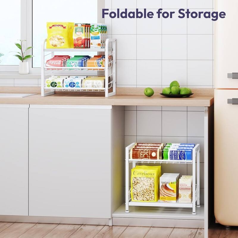 Can Organizer for Pantry - Stackable Rolling Snack Cart, Soda Can Organizer - 11.81"D x 16.77"W x 30.71"H