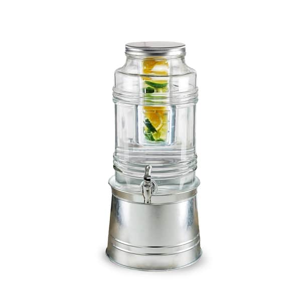 Bungalow Beverage Dispenser With Ice Insert, Fruit Infuser Bed Bath