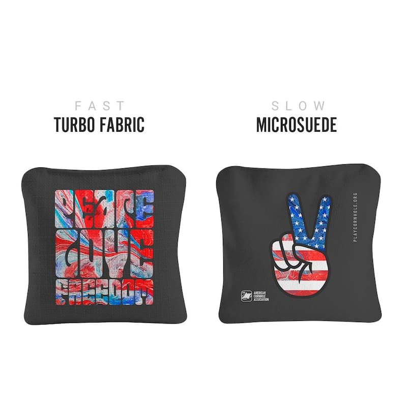 Peace Love Freedom Dual Sided Cornhole Bags